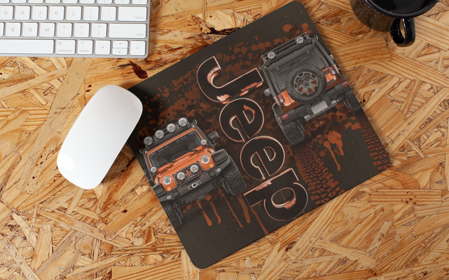 JEEP ORANGE MOUSE PAD #1020
